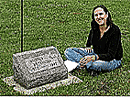 Kuypers reading Andrew Hettinger at St. Mary’s Cemetery in Champaign