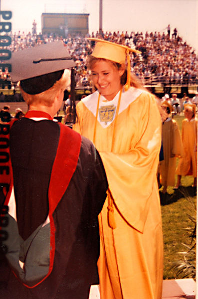 Janet at her high school graduation